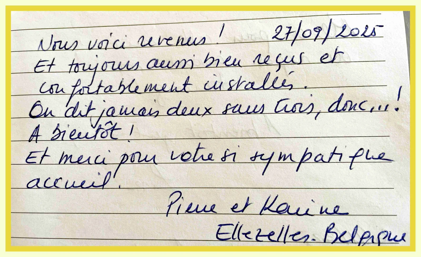 Avis d'hotes qui reviennent régulierement