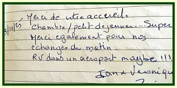 Avis : Merci pur votre accueil