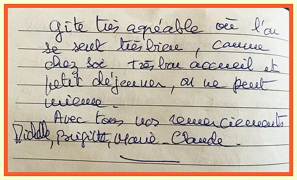 Avis : gite très agréable où l'on se sent bien